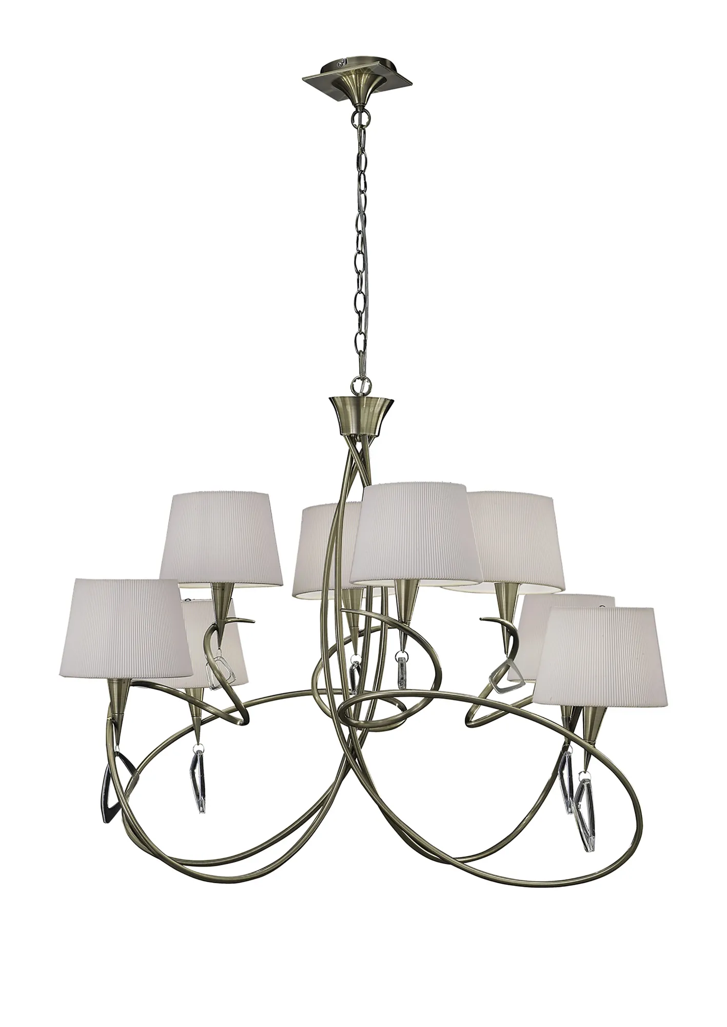 Mara Antique Brass-Ivory White Ceiling Lights Mantra Multi Arm Fittings Mara Antique Brass-Ivory White Ceiling Lights Mantra Multi Arm Fittings